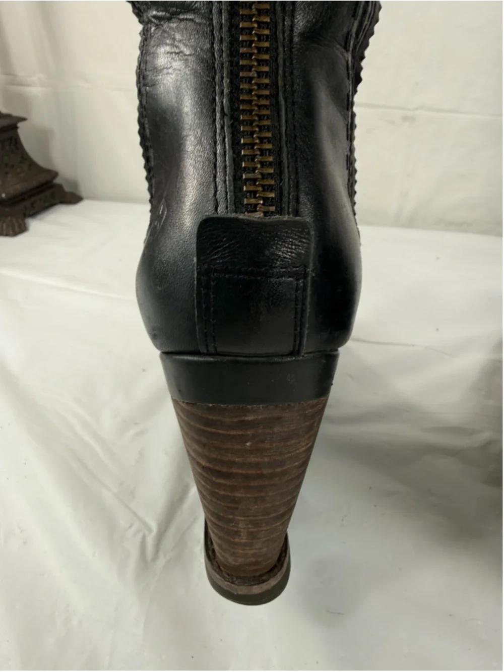 Ariat Ryman knee-high wedge boots SIZE 6.5 B Black Leather